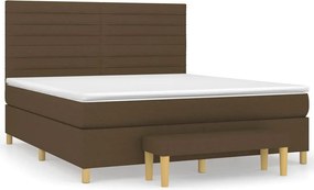 vidaXL Κρεβάτι Boxspring με Στρώμα Σκούρο Καφέ 180x200 εκ Υφασμάτινο