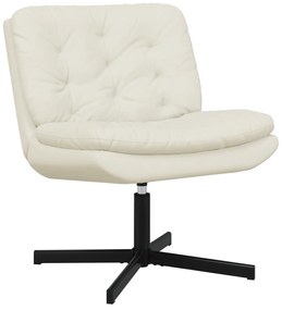 vidaXL Γυριστή Χαλαρωτική Καρέκλα Κρεμ 63 x 75 x 76 εκ Βελούδο