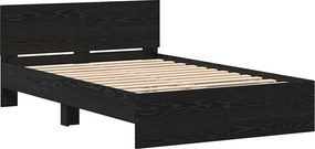 vidaXL Κρεβάτι με Κεφαλάρι Μαύρη Δρυς 120 x 190 cm Επεξεργασμένο ξύλο