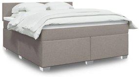 Κρεβάτι Boxspring με Στρώμα Taupe 180x200 εκ. Υφασμάτινο