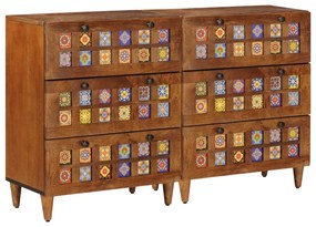 vidaXL Πλαϊνό γραφείο 2 pcs Καρυδιά 60 x 33,5 x 75 εκ.