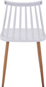 Καρέκλα Aurora pakoworld λευκό pp-φυσικό μεταλλικό πόδι 42x49.5x77εκ