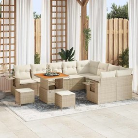 vidaXL Σετ Καναπέ Κήπου 12 pcs Μπεζ συνθετικό ρατάν