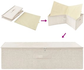 vidaXL Κουτιά Αποθήκευσης 2 τεμ. Κρεμ 70 x 40 x 18 εκ. Υφασμάτινα
