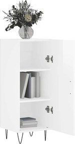 vidaXL Ντουλάπι Γυαλιστερό Λευκό 34,5x34x90 εκ. Επεξεργασμένο Ξύλο
