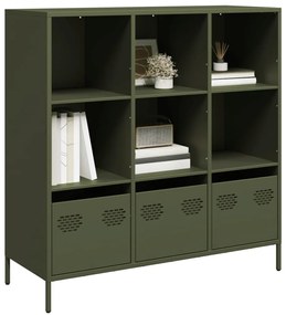 vidaXL Ραφιέρα Πράσινο Λαδί 101,5x39x103,5 εκ. από Ατσάλι