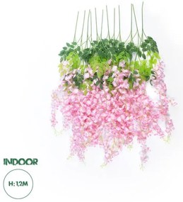 Artificial Garden PALE PINK WISTERIA FLOWER BRANCH 21511 Σετ 12 Τεχνητά Διακοσμητικά κλαδιά Βιστέριας Απαλό Ροζ Φ45 Globostar-21 21511