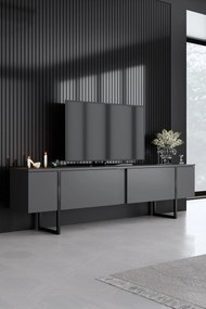 Σύνθετο Σαλονιού Ανθρακί / Μαύρο FLUOMU 160x35x80