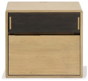 Κομοδίνο Springfield B101, Ανοιχτό καφέ, 35x32x40cm, Φυσικό ξύλο καπλαμά, Έπιπλα ήδη συναρμολογημένα