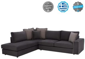 ΚΑΝΑΠΕΣ ΑΡΙΣΤΕΡΗ ΓΩΝΙΑ HOME ΥΦΑΣΜΑ ΑΛΕΚΙΑΣΤΟ ΓΚΡΙ 270x225x90Υεκ. HM3255.01L