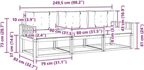 vidaXL Σειρά Καναπέ Εξωτερικού 3 pcs Λευκό και Κρεμ Πολυεστέρας
