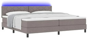 vidaXL Κρεβάτι με ελατήρια με στρώμα Taupe 200 x 200 cm ύφασμα