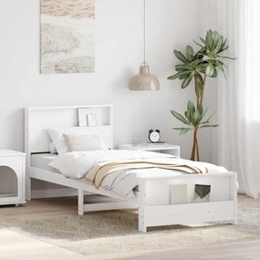 vidaXL Σκελετός Κρεβατιού Λευκό 100 x 200 cm Επεξεργασμένο ξύλο