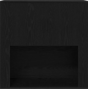 vidaXL Highboard Μαύρη Οξυά 80 x 33 x 150 εκ Επεξεργασμένο ξύλο