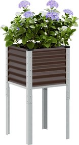 vidaXL Γλάστρα Κήπου Καφέ 45x45x88 εκ. από Ατσάλι