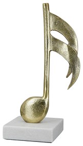 Διακοσμητικό ArteLibre Μουσική Νότα Σε Βάση Χρυσό/Λευκό Αλουμίνιο/Μάρμαρο 10.5x15x28cm