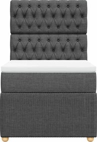 vidaXL Κρεβάτι Boxspring με Στρώμα Σκούρο Γκρι 80x200 εκ. Υφασμάτινο