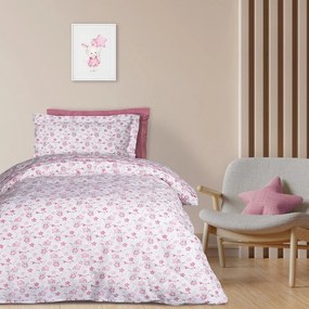 Σεντόνια Παιδικά 4917 (Σετ 3τμχ) White-Pink Das Home Μονό 170x240cm 100% Βαμβάκι