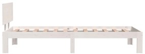 vidaXL Πλαίσιο Κρεβατιού Λευκό 75x190 εκ. Μασίφ Ξύλο Small Single