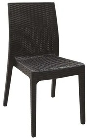 DAFNE Καρέκλα Τραπεζαρίας Κήπου Στοιβαζόμενη, PP Rattan Look UV Protection, Καφέ -  46x55x85cm