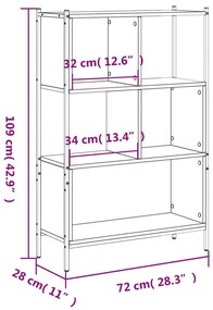 Βιβλιοθήκη Sonoma Δρυς 72 x 28 x 109 εκ. από Επεξεργασμένο Ξύλο - Καφέ