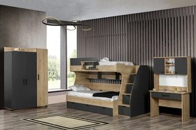 Stewehome Σετ ντουλάπας με 3 πόρτες και κουκέτα