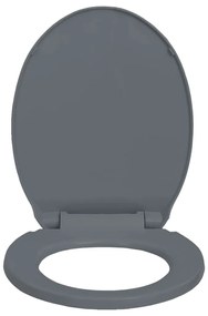 vidaXL Κάλυμμα Λεκάνης με Μηχανισμό Soft Close Οβάλ Γκρι