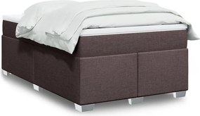 vidaXL Κρεβάτι Boxspring με Στρώμα Σκούρο Καφέ 120x200 εκ. Υφασμάτινο