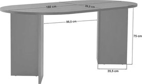 Τραπέζι Sablin Megapap χρώμα λευκό 180x89,5x75εκ.