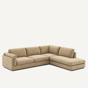 Γωνιακός καναπές-κρεβάτι με βαμβακερό ύφασμα, Cesar