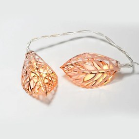 LED λαμπάκια σε σειρά Metal leaves-Xalkino-Με χρονοδιακόπτη  (10 τεμάχια)