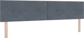 vidaXL LED κεφαλάρι με φώτα λωρίδας LED Γκρι 200 cm Πολυεστέρας