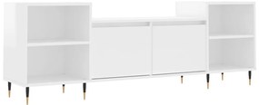 vidaXL Έπιπλο Τηλεόρασης Γυαλ. Λευκό 160x35x55 εκ. Επεξεργασμένο Ξύλο