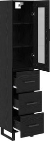 vidaXL Highboard Μαύρη Οξυά 34,5 x 34 x 180 εκ. Επεξεργασμένο ξύλο