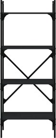 vidaXL Βιβλιοθήκη 4 Επιπέδων Μαύρη 56x31,5x138,5 εκ. Επεξεργ. Ξύλο