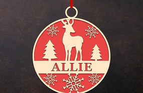 Σετ των 3 Intra απο ξύλο plywood 3mm-4mm πάχος Χριστουγεννιάτικο Στολίδι Deer Δίασταση 8x8 cm INTRAFABR-50816243