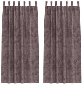 vidaXL κουρτίνες  2 τεμ με θηλιές Καφέ 245x140 εκ.