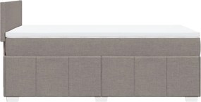 vidaXL Κρεβάτι Boxspring με Στρώμα Taupe 90x190 εκ.Υφασμάτινο