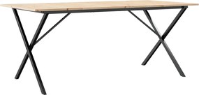 vidaXL Τραπέζι Τραπεζαρίας Πλαίσιο Χ Μασίφ Πεύκο/Ατσάλι