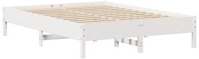 vidaXL Σκελετός Κρεβ. Χωρίς Στρώμα Λευκό 140x200 εκ Μασίφ Πεύκο