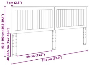 vidaXL Κεφαλάρι με κεφαλάρι Καπνιστό Δρύς 200 cm Επεξεργασμένο ξύλο
