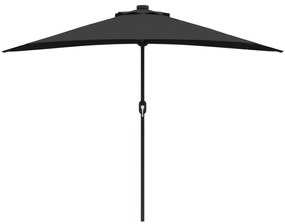 vidaXL Ομπρέλα Κήπου Μαύρο 294 x 150 x 224 εκ. ύφασμα