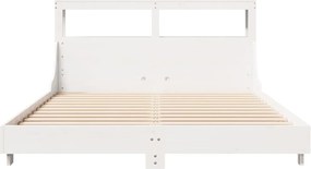 vidaXL Σκελετός Κρεβ. Χωρίς Στρώμα Λευκό 120x190 εκ Μασίφ Πεύκο