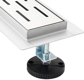 vidaXL Αποχέτευση Ντους με Γυάλινη Κάλυψη και 360° Σιφώνι Ασημί 80 cm