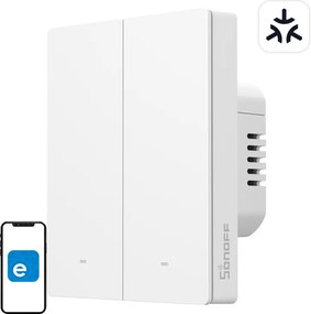 SONOFF M5-2C-80W WiFi Matter smart wall switch (2-channel, for frame)