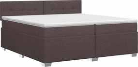 vidaXL Κρεβάτι box spring με στρώμα Σκούρο Καφέ 200 x 200 cm Ύφασμα