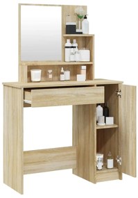 vidaXL Μπουντουάρ με Καθρέφτη Sonoma Δρυς 86,5x35x136 εκ.