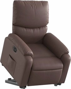 vidaXL Πολυθρόνα Ηλεκ Ανακλινόμενη με Ανύψωση Συνθετικό Δέρμα