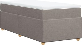 vidaXL Κρεβάτι Boxspring με Στρώμα Taupe 80x200 εκ. Υφασμάτινο