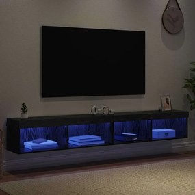 vidaXL Σετ επίπλου τηλεόρασης 2 pcs Μαύρη Οξυά Επεξεργασμένο Ξύλο
